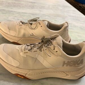 Hoka Cream Athletic Shoes